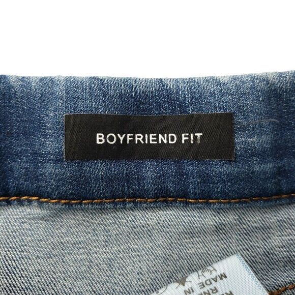 Judy Blue Jeans Women's Size 7/28 Boyfriend Pull On Distress Stretch Denim - Picture 3 of 10